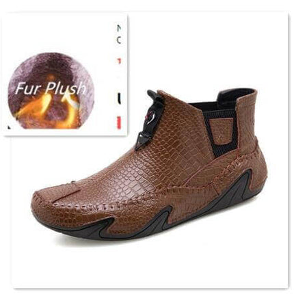Leather Vintage Outdoor Fur Winter Ankle Boots