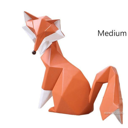 Nordic Geometric Abstract Fox Figurines