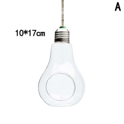 Hanging Glass Light Bulb Lamp Shape Flower Water Plant