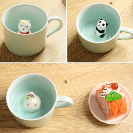 3D Creative Cartoon Animal Ceramic Mugs