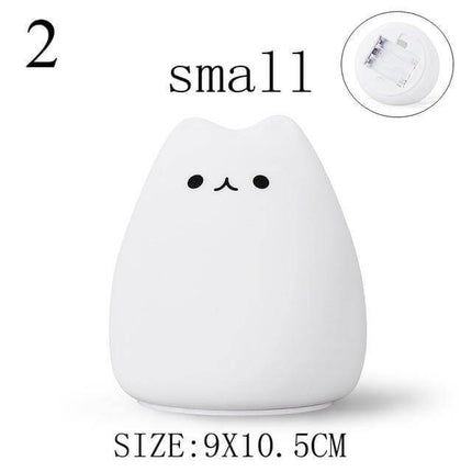 Colorful LED Silicone Touch Sensor Cat Night Lamp