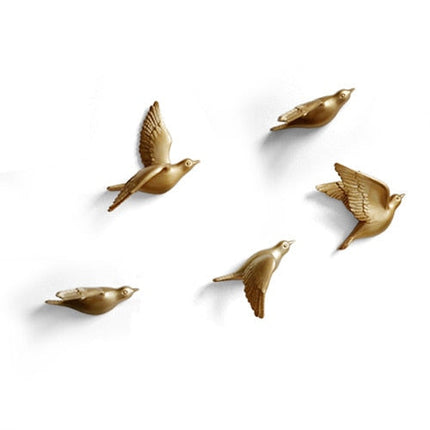 Free Flying Birds Resin Wall Decor
