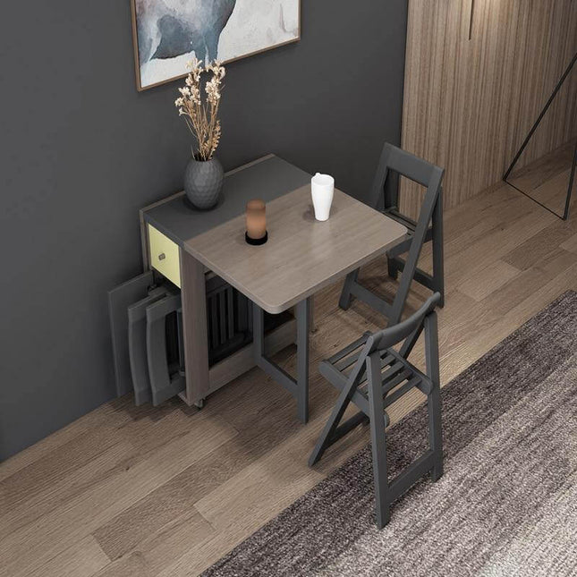 Foldable Elegant Rectangle Dining Table Set