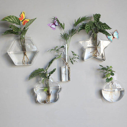 Wall Hanging Hydroponic Glass Vases