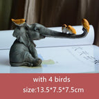 Elephant with Birds