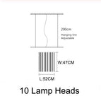 10 Lamp Heads / Body colour White / Warm White