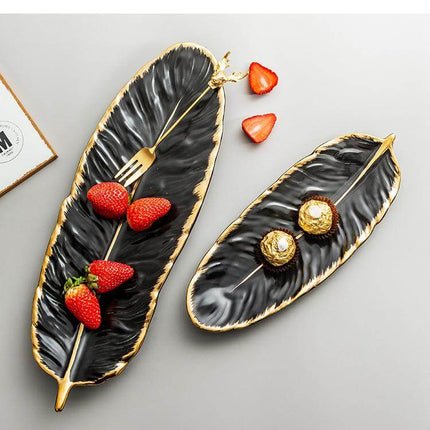 Creative Gold Color Ceramic Plate Set