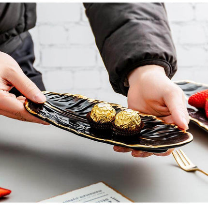 Creative Gold Color Ceramic Plate Set