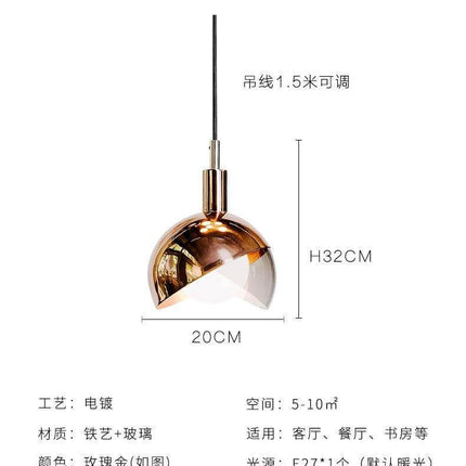 Nordic Creative One-headed Glass Chandelier