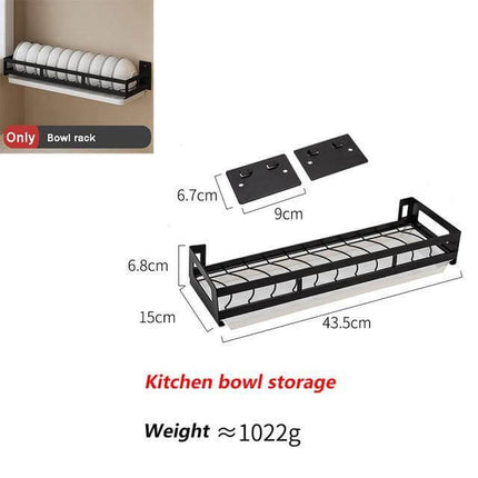 Mat Black No Drill Metal Kitchen Storage