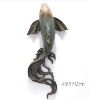 Modern Fengshui Resin 3D Wall Sticker Fish