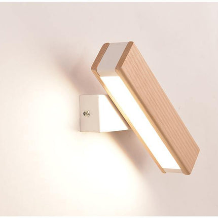 Modern Rotated Nordic Solid Wood Wall LED Lamp
