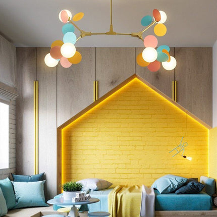 Nordic Multicolor Art Tree Led Pendant Lights