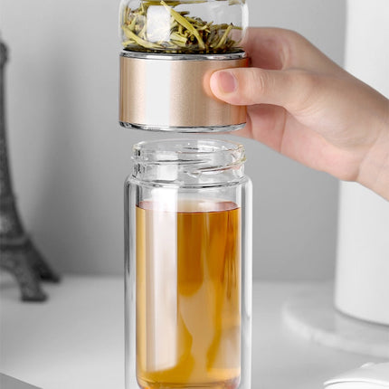 2in1 Large Double Glass Tea Infuser Bottle