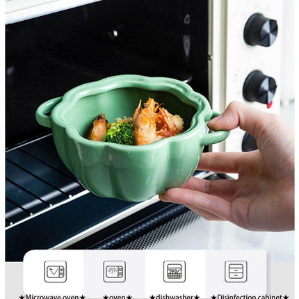 Pumpkin Shape Baking Bowl With Glazed Lid
