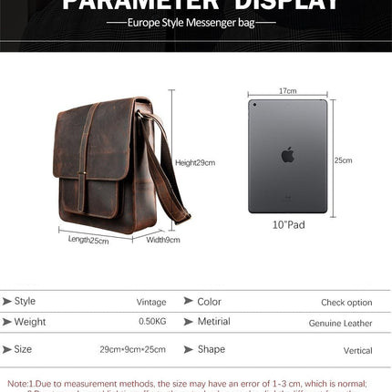 Vintage Stylish Leather Casual Messenger Bag