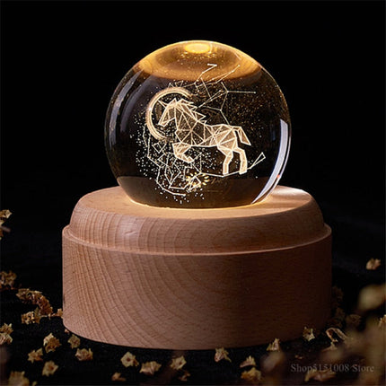 3D Rotating Crystal Universe Music LED Lamp