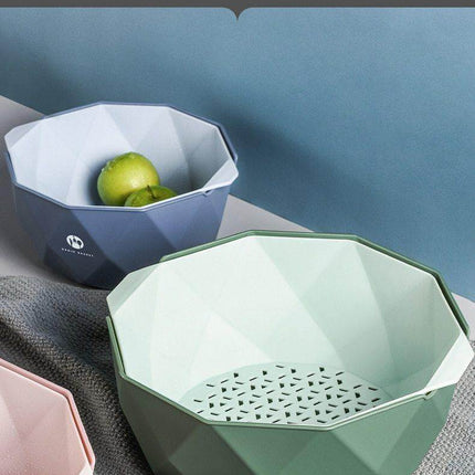 Elegant Double Layer Drain Basket With Strainer Bowl