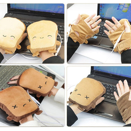 Toast Shape Fingerless Hand Warmer Gloves