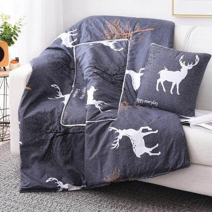 2In1 Colorful Cartoon Pillow Blanket
