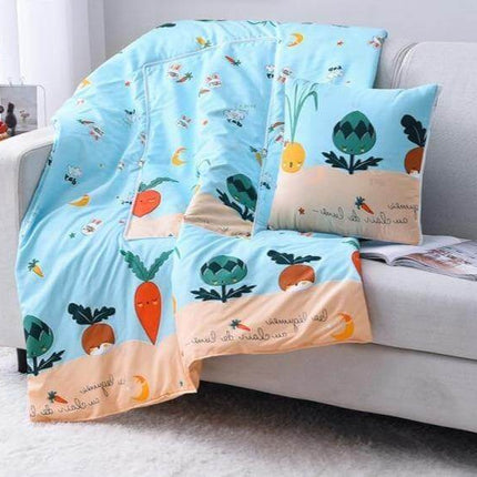 2In1 Colorful Cartoon Pillow Blanket