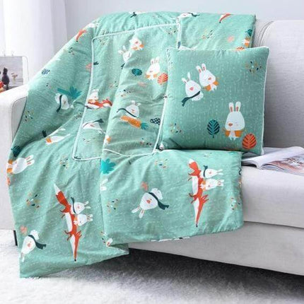 2In1 Colorful Cartoon Pillow Blanket