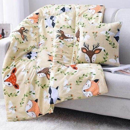 2In1 Colorful Cartoon Pillow Blanket