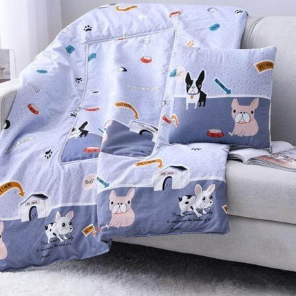 2In1 Colorful Cartoon Pillow Blanket