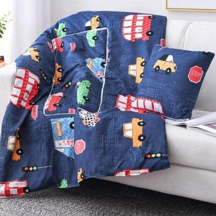 2In1 Colorful Cartoon Pillow Blanket
