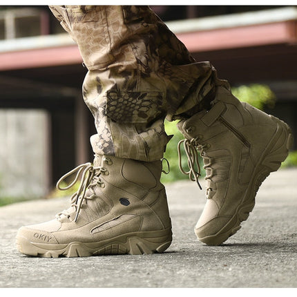 Leather Military Grade Camping Men Boots
