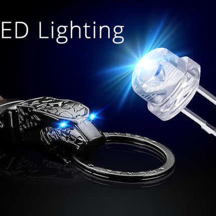 Elegant Leather Leopard Keychain Light