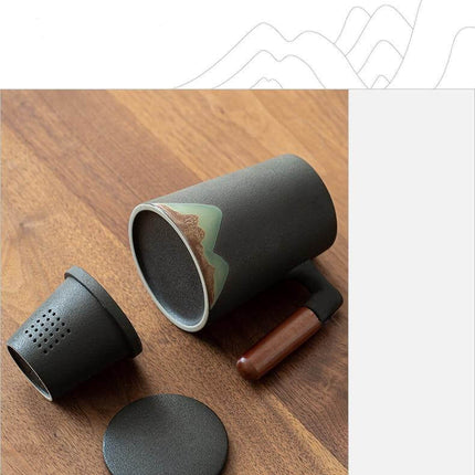 Mountain Art Ceramic Tea Mugs With Filter