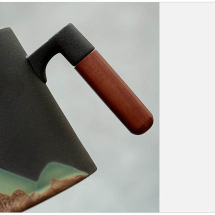 Mountain Art Ceramic Tea Mugs With Filter
