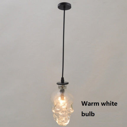 Retro Skull Glass Pendant Light
