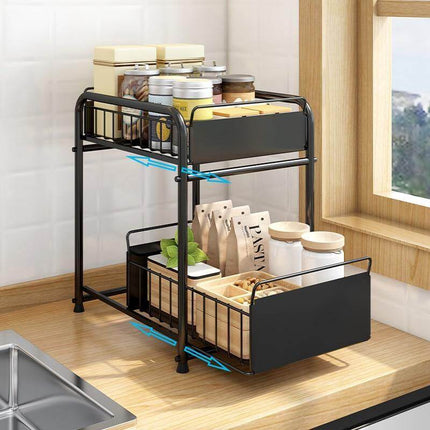 2-Tier Organizer with Sliding Kitchen Storage Drawers