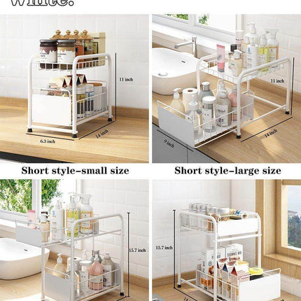 2-Tier Organizer with Sliding Kitchen Storage Drawers