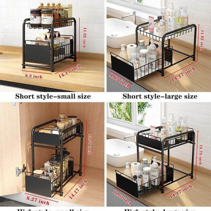 2-Tier Organizer with Sliding Kitchen Storage Drawers