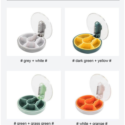 Portable Weekly Rotating Round Pill Cases