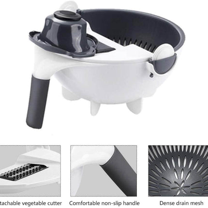 Multifunctional Rotate Vegetable Cutter With Drain Basket
