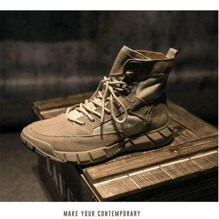 Tactical Cowhide Leather Camping Boots