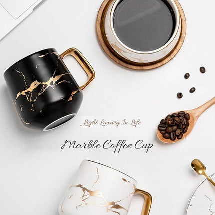 Elegant Nordic Marble Ceramic Coffee Mugs