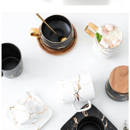 Elegant Nordic Marble Ceramic Coffee Mugs