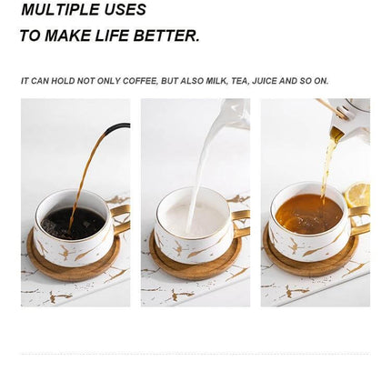 Elegant Nordic Marble Ceramic Coffee Mugs