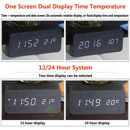 Nordic Digital Led Voice Control Alarm Clock