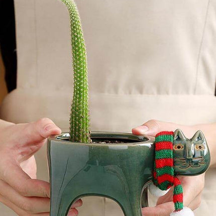 Lovely Ceramic Cat Plant Vase