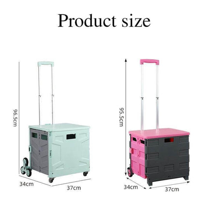 Foldable Portable Grocery Picnic Trolley Storage Cart Box