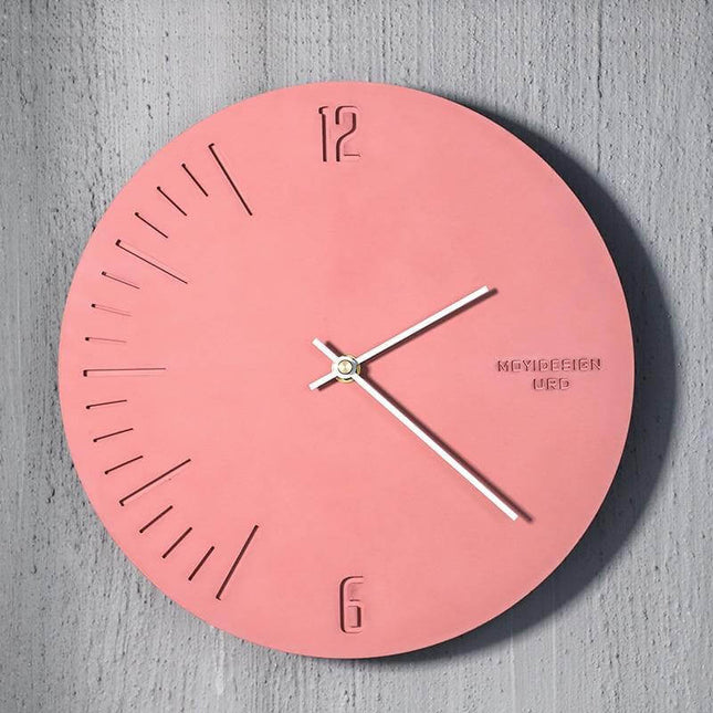 Simple Silent Pastel Pink Wall Clock