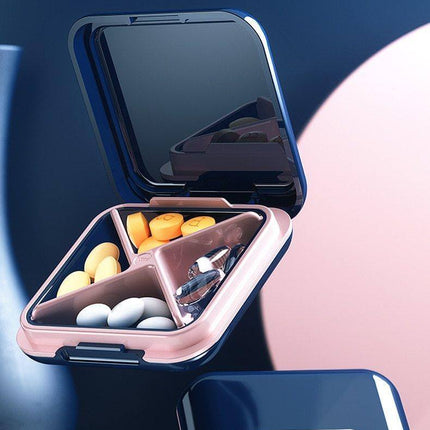 4-Grid Capsule Pill Box Travel Organizer