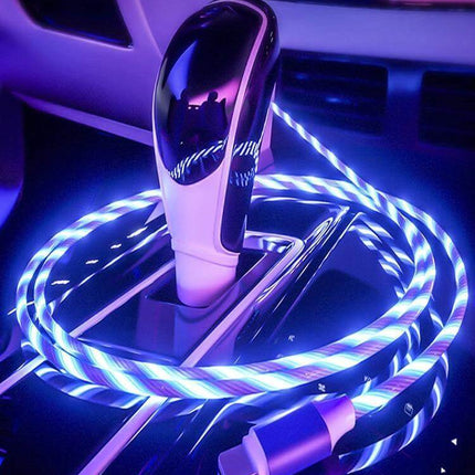 360 Led Color Magnetic Car Charging Cable