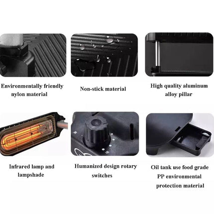 3D Korean Non-stick Smokeless Electric Grill